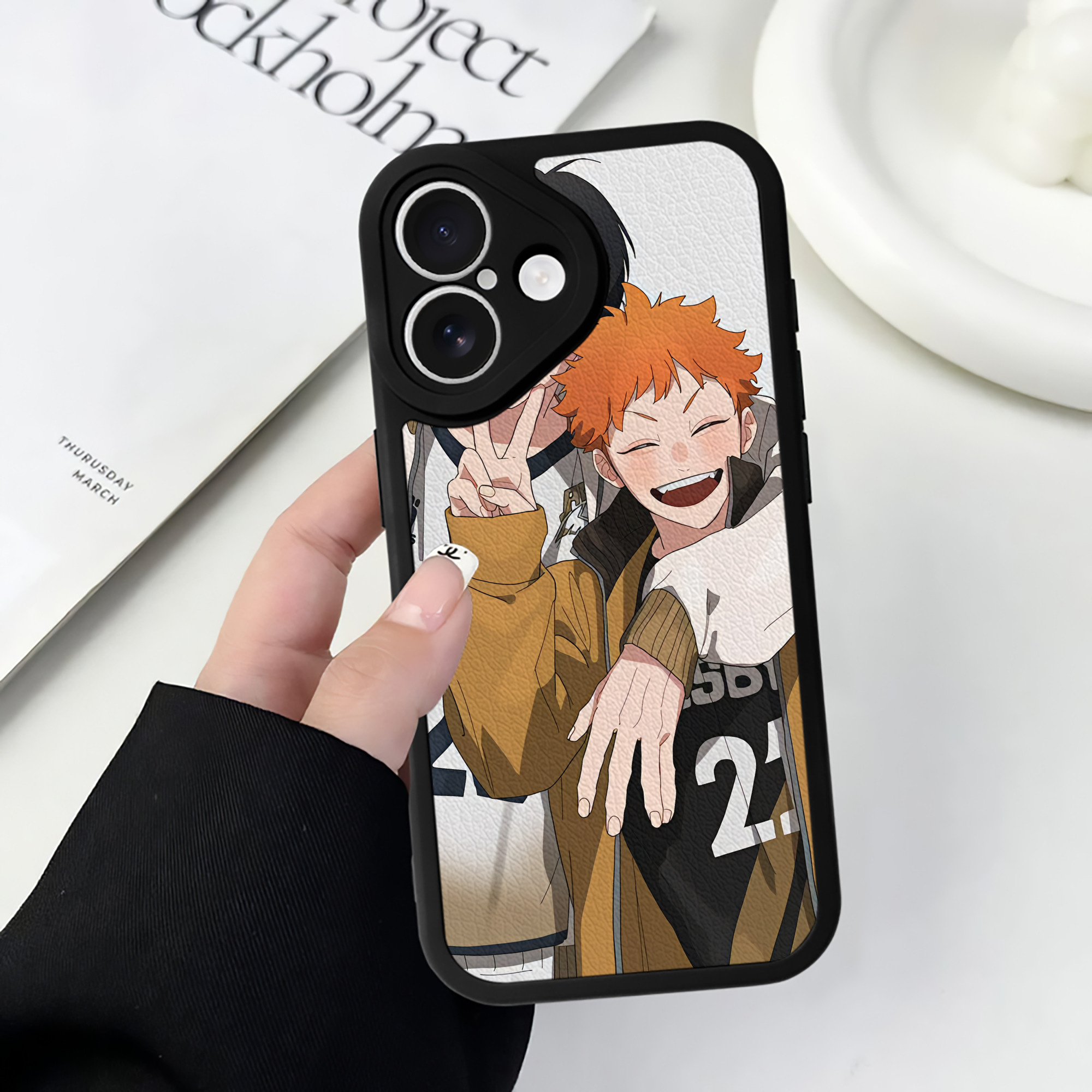 （画像用） ハイキュー!! Haikyu!! 【iPhone 16シリーズ対応】シリコンスマホケース（レザー調） 材質：シリコン